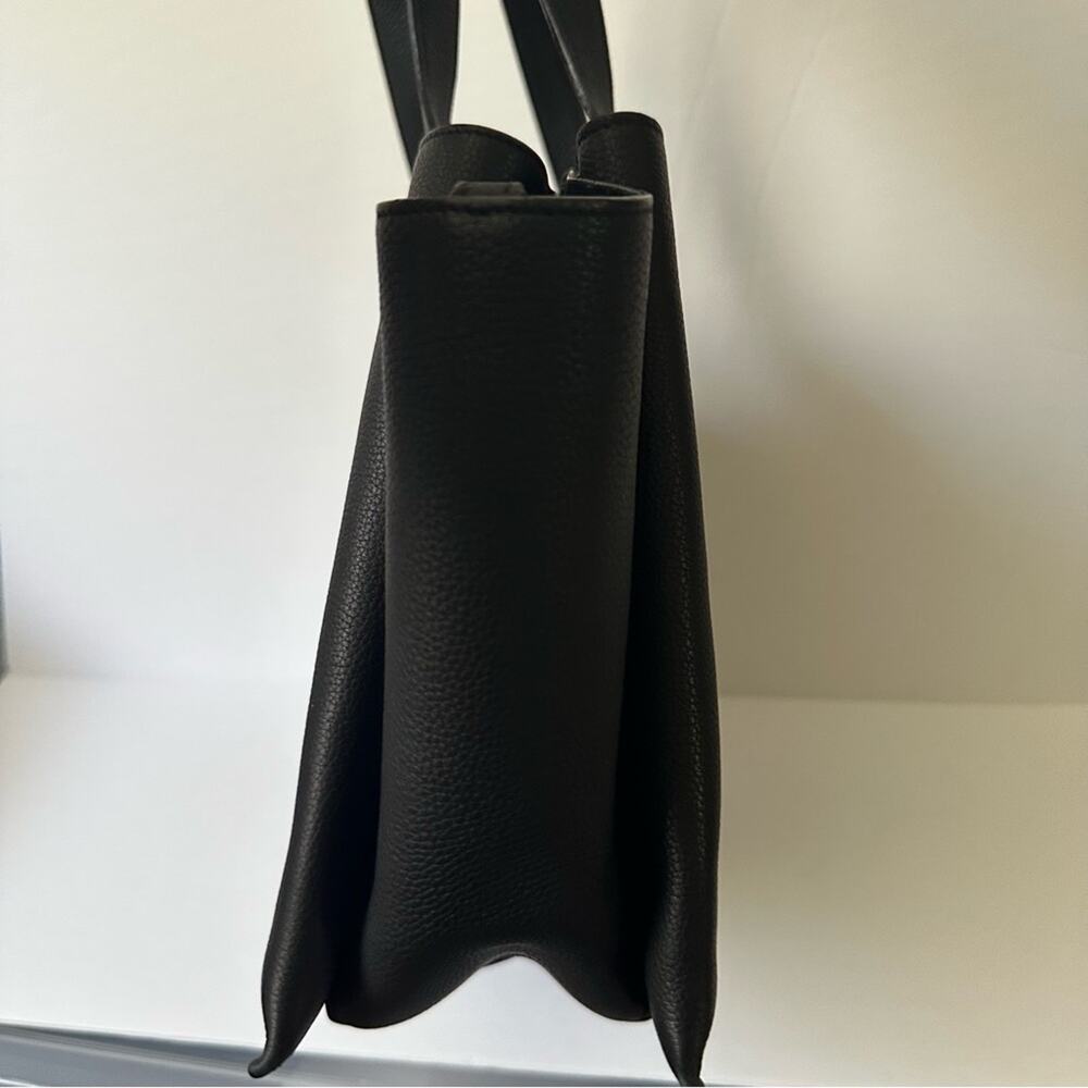 Celine Phoebe Philo Med Tri-Fold Black Shoulder Bag Grained Leather Authentic - Picture 11 of 16